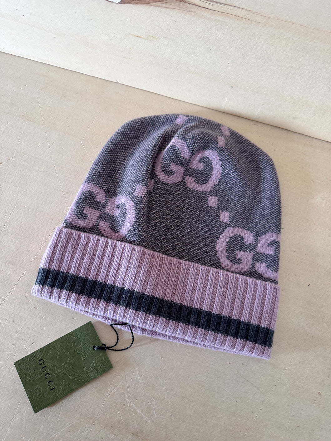 Gucci Cappello GG In Cashmere Lilla & Antracite