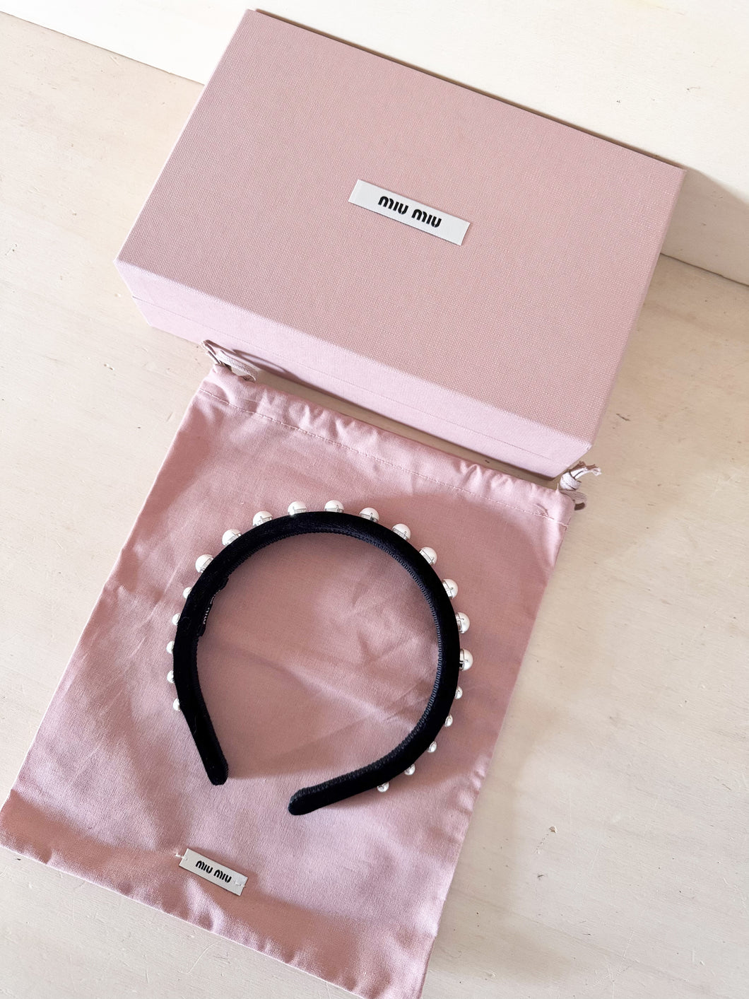 Miu Miu Cerchietto Con Perle