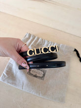 Carica l&#39;immagine nel visualizzatore di Gallery, Gucci Cintura Logo Scritta Nera
