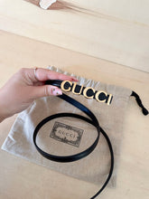 Carica l&#39;immagine nel visualizzatore di Gallery, Gucci Cintura Logo Scritta Nera
