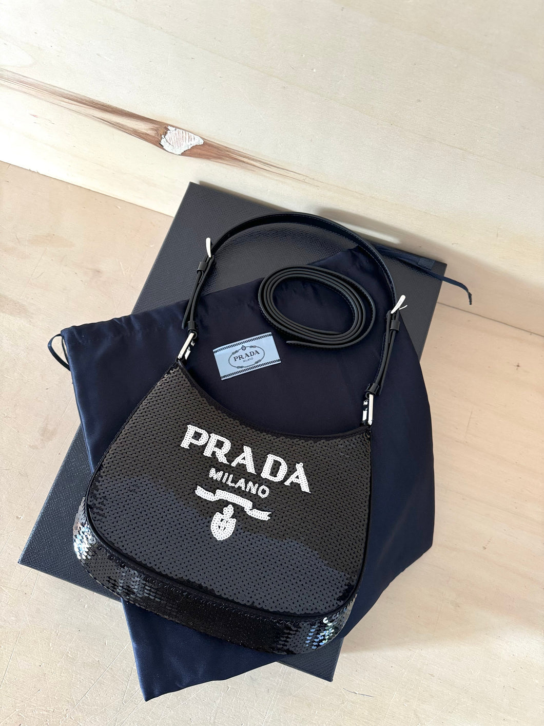 Prada Borsa Cleo Small Con Paillettes