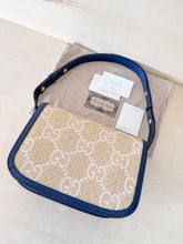 Carica l&#39;immagine nel visualizzatore di Gallery, Gucci Horsebit 1955 Media Rafia &amp; Pelle
