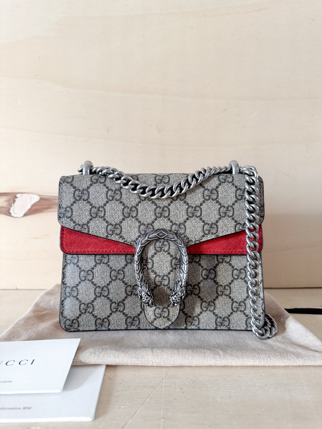 Gucci Mini Dionysus Verticale GG Supreme Rossa